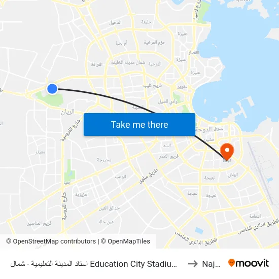 استاد المدينة التعليمية - شمال Education City Stadium - North to Najma map