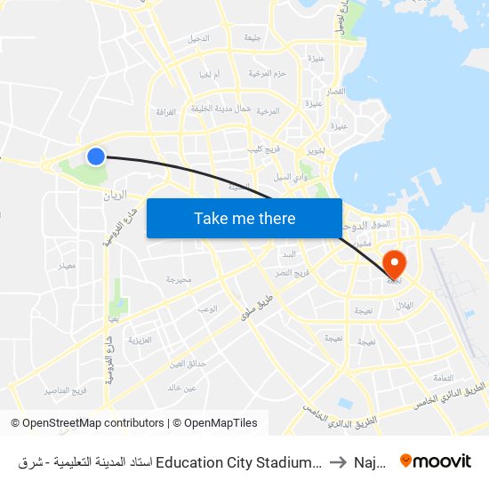 استاد المدينة التعليمية - شرق Education City Stadium - East to Najma map