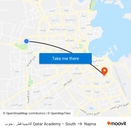 Qatar Academy – South to Najma map