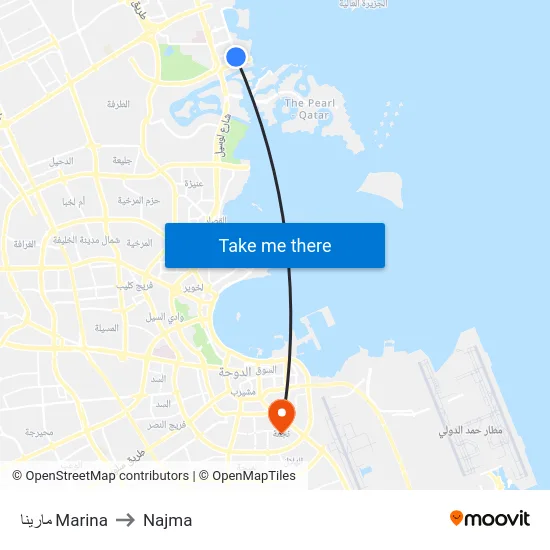 مارينا Marina to Najma map