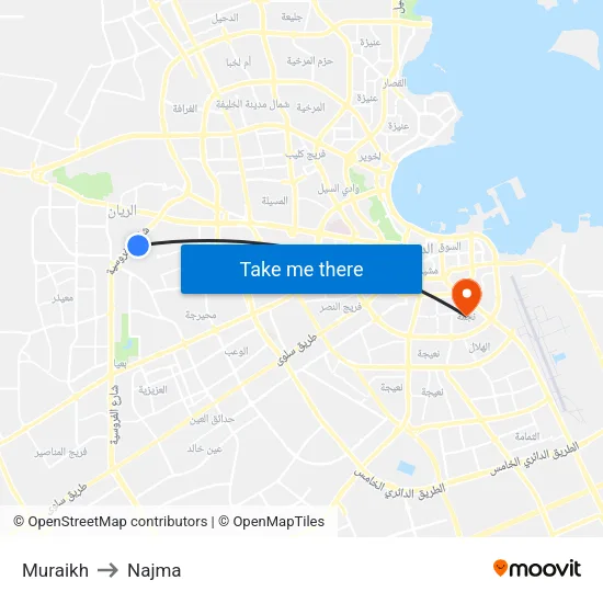 Muraikh to Najma map
