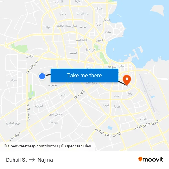 Duhail Street to Najma map