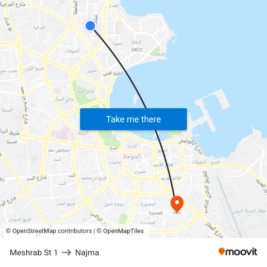 Meshrab St 1 to Najma map