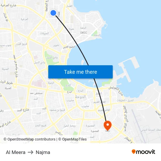 Al Meera to Najma map