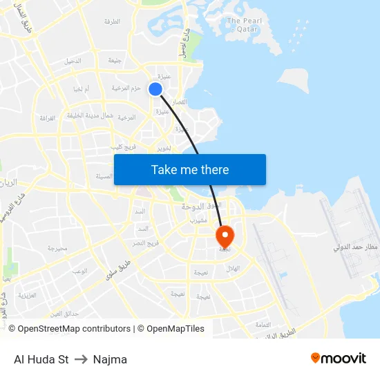 Al Huda St to Najma map