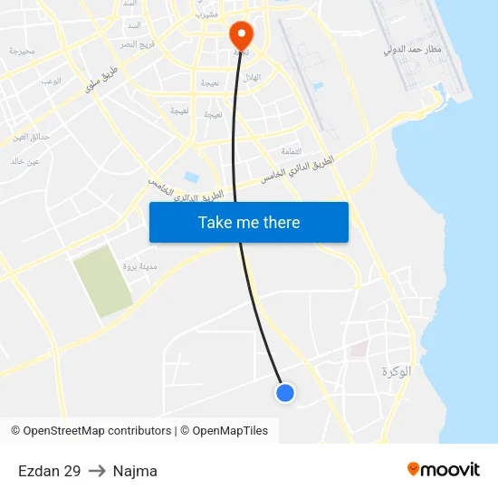 Ezdan 29 to Najma map
