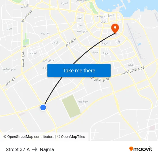 Street 37 A to Najma map