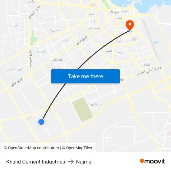 Khalid Cement Industries to Najma map