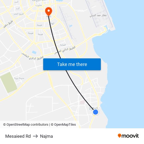 Mesaieed Rd to Najma map