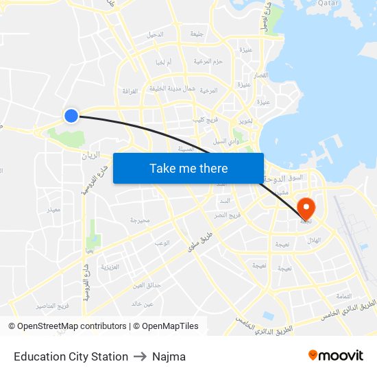 Education City Station to Najma map