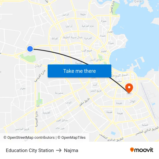Education City Station to Najma map