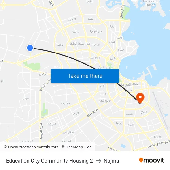 Education City Community Housing 2 to Najma map