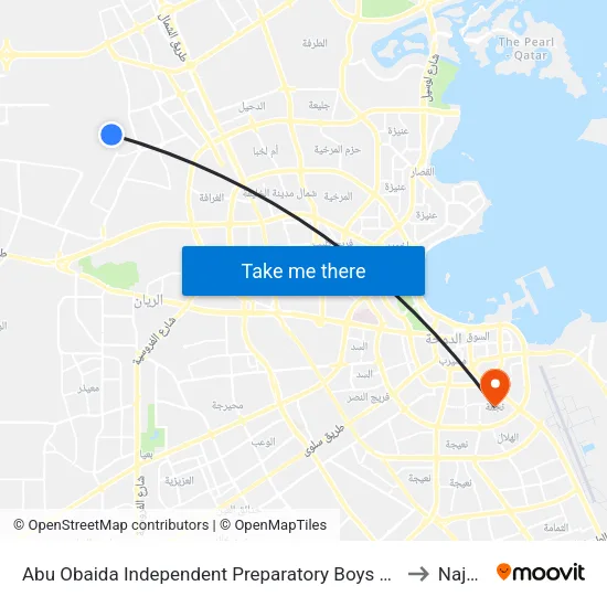 Abu Obaida Independent Preparatory Boys School to Najma map
