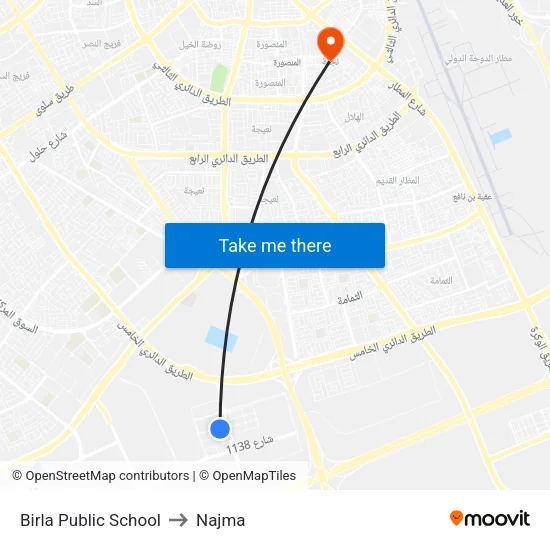 Birla Public School to Najma map