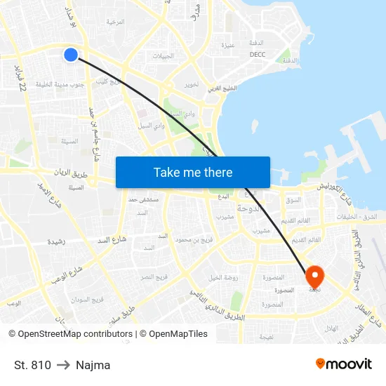 St. 810 to Najma map