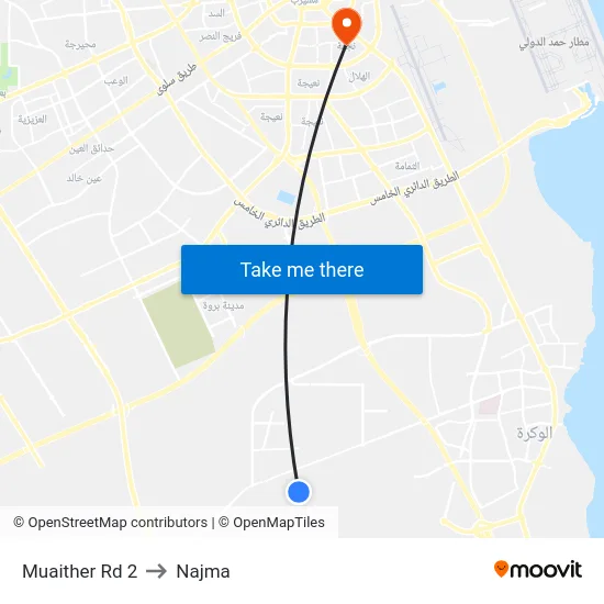 Muaither Rd 2 to Najma map