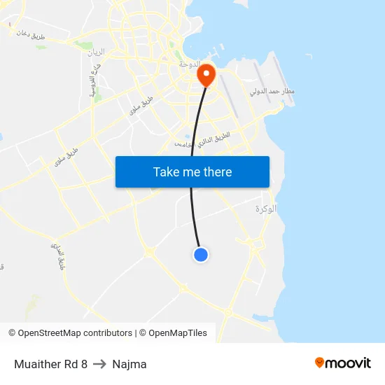 Muaither Rd 8 to Najma map