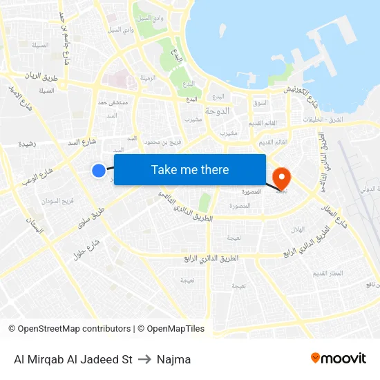 Al Mirqab Al Jadeed St to Najma map