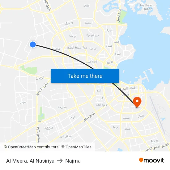 Al Meera. Al Nasiriya to Najma map