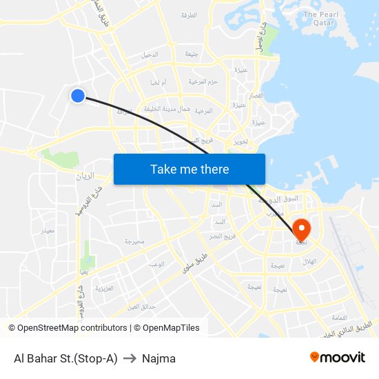 Al Bahar St.(Stop-A) to Najma map
