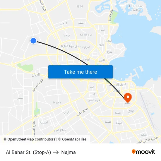 Al Bahar St. (Stop-A) to Najma map