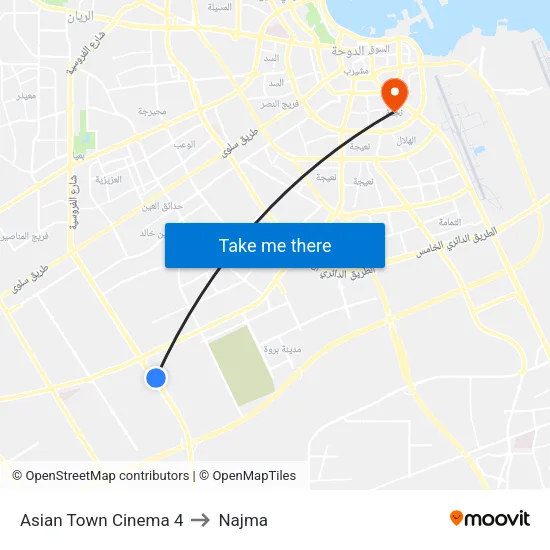 Asian Town Cinema 4 to Najma map