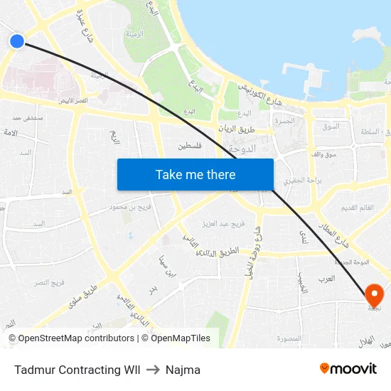 Tadmur Contracting Wll to Najma map
