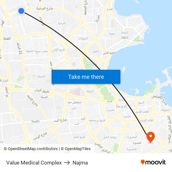 Value Medical Complex to Najma map