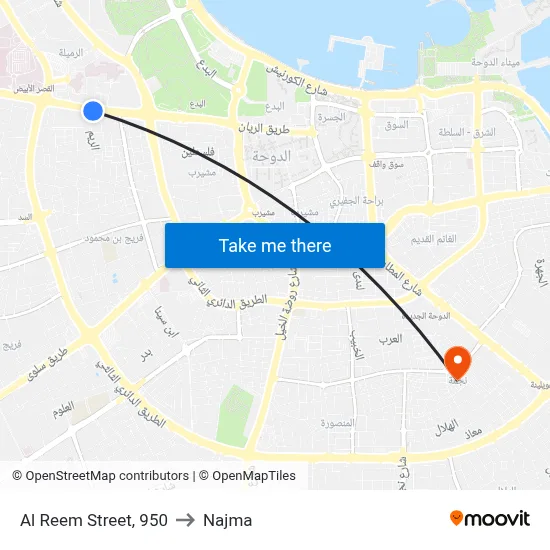 Al Reem Street, 950 to Najma map