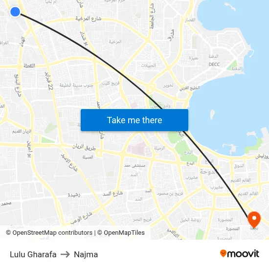 Lulu Gharafa to Najma map