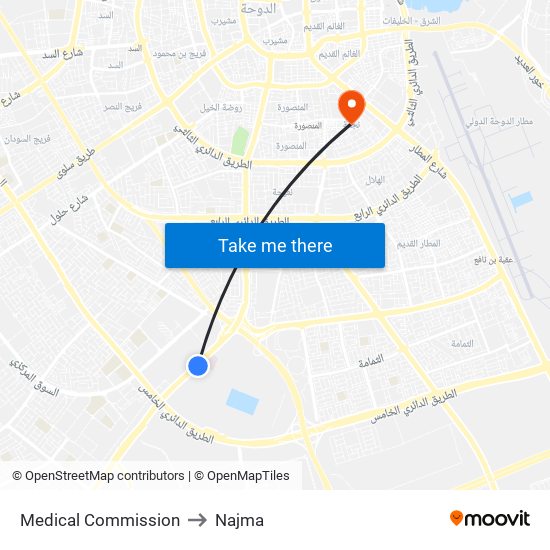 Medical Commission to Najma map