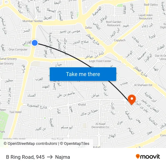 B Ring Road, 945 to Najma map