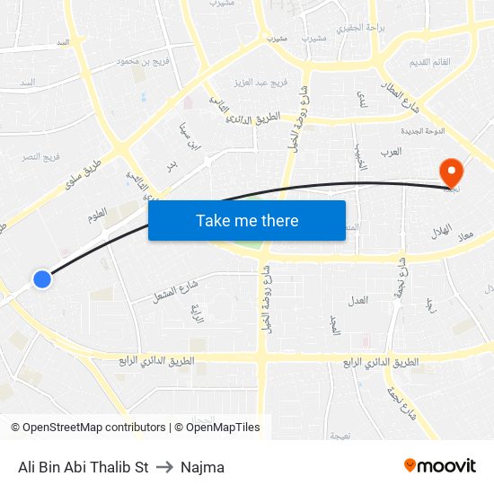 Ali Bin Abi Thalib St to Najma map