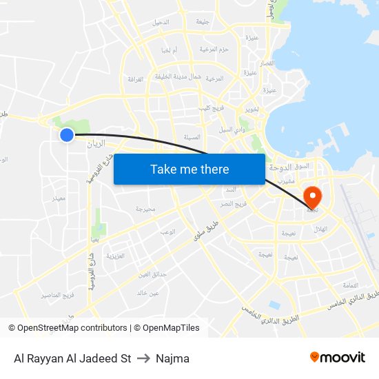 Al Rayyan Al Jadeed St to Najma map