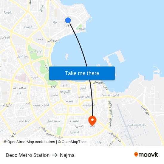 Decc Metro Station to Najma map