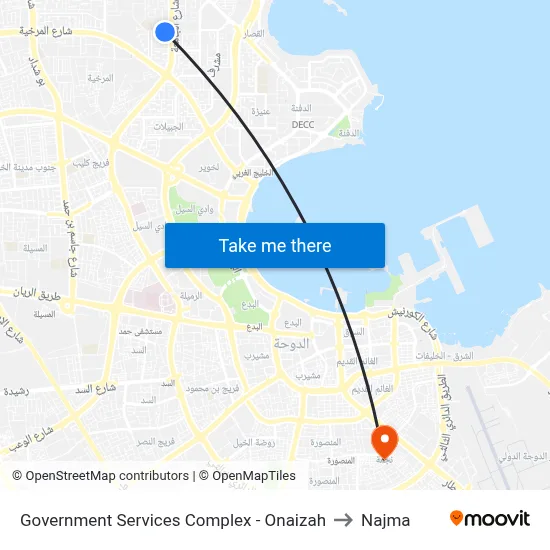 Government Services Complex - Onaizah to Najma map
