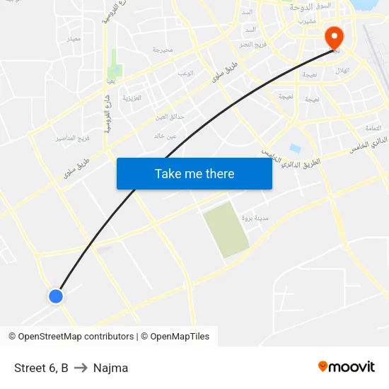 Street 6, B to Najma map
