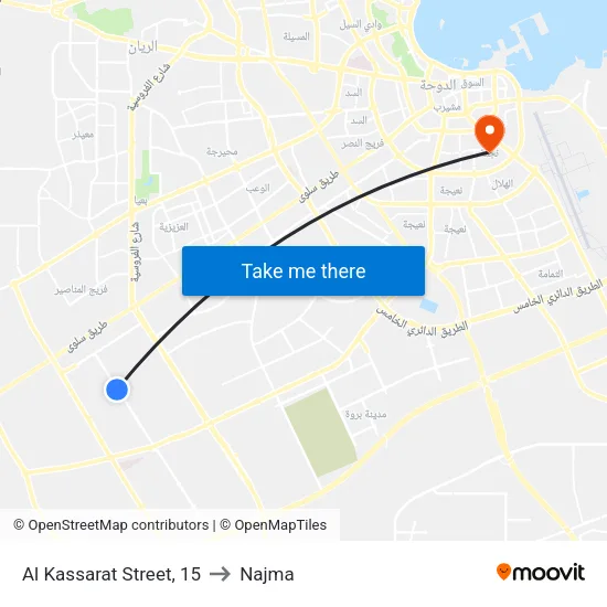 Al Kassarat Street, 15 to Najma map