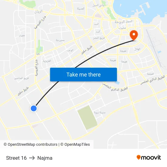 Street 16 to Najma map