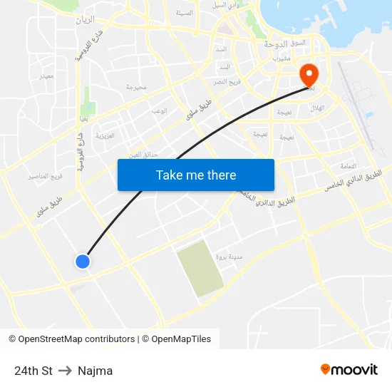 24th St to Najma map
