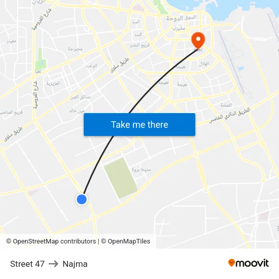 Street 47 to Najma map