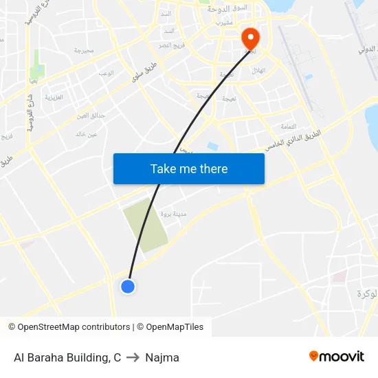 Al Baraha Building, C to Najma map