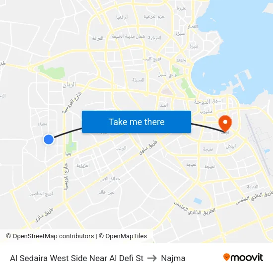 Al Sedaira West Side Near Al Defi St to Najma map