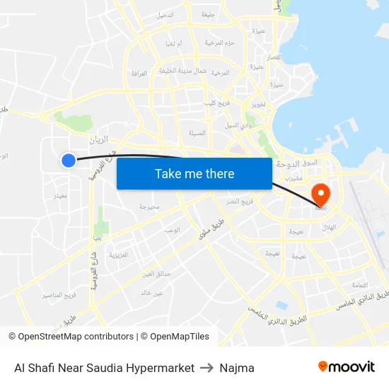 Al Shafi Near Saudia Hypermarket to Najma map