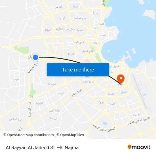 Al Rayyan Al Jadeed St to Najma map