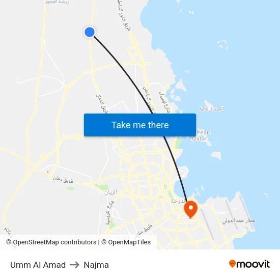 Umm Al Amad to Najma map
