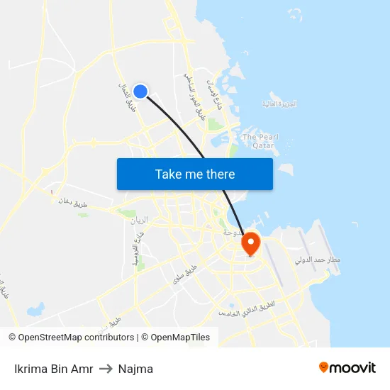 Ikrima Bin Amr to Najma map