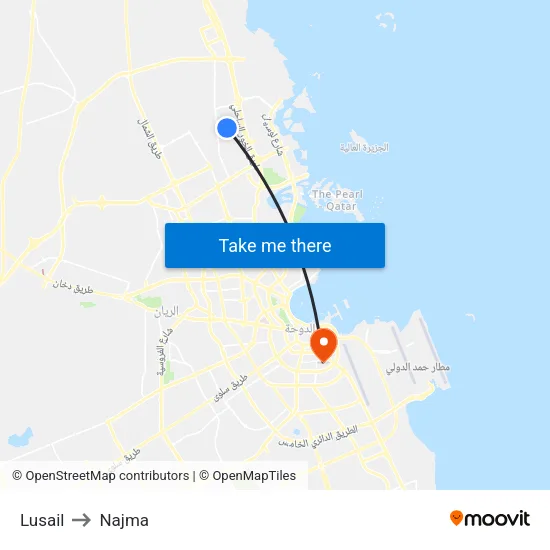 Lusail to Najma map