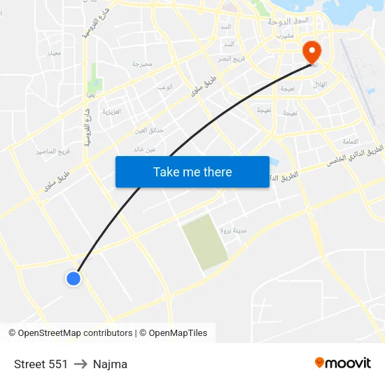 Street 551 to Najma map