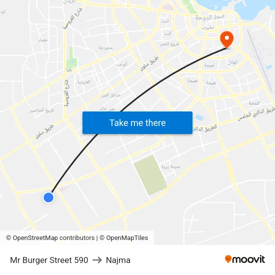 Mr Burger Street 590 to Najma map